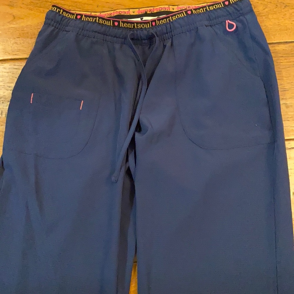 Small Petite HeartSoul Navy Scrub Pants